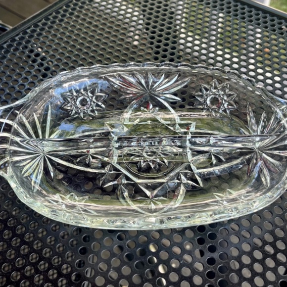 VINTAGE Anchor Hocking Star of David Relish Dish - Picture 4 of 5